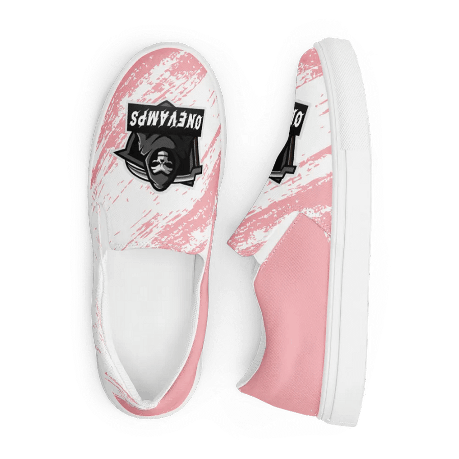 Women's Slip-On Canvas Shoes OneVamps Pink-White product image (6)