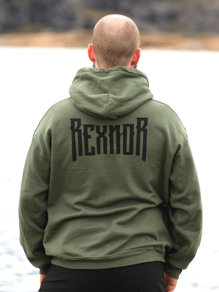 REXNOR Hoodie (Black Logo + Text Upper Back) product image (1)