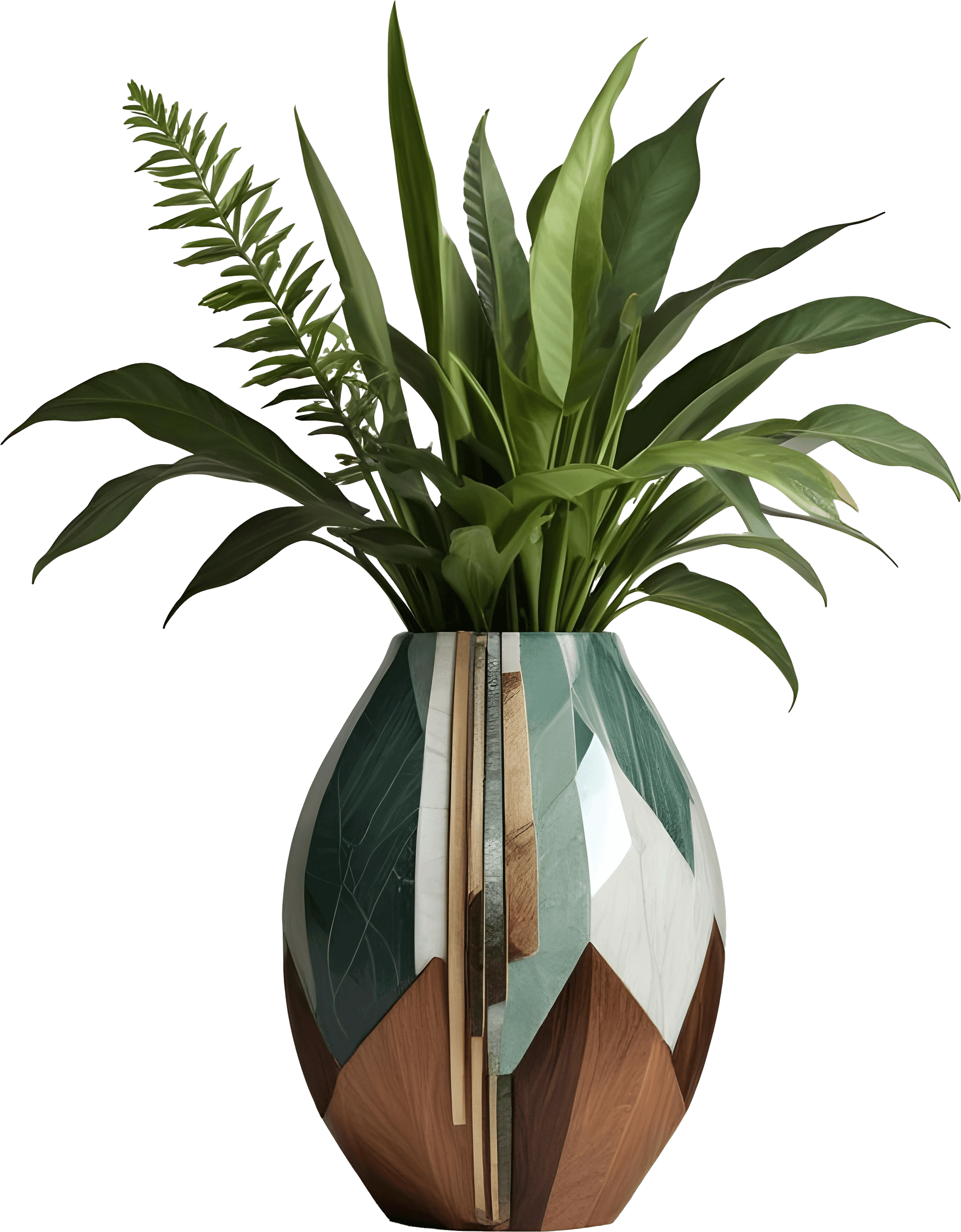 Luxe Botanique – Geometric Harmony Vase PNG product image (1)