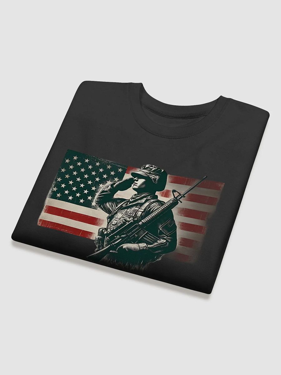 Saluting Soldier - Proud USA Patriotic Tribute Vintage Unisex Premium Sweatshirt product image (4)