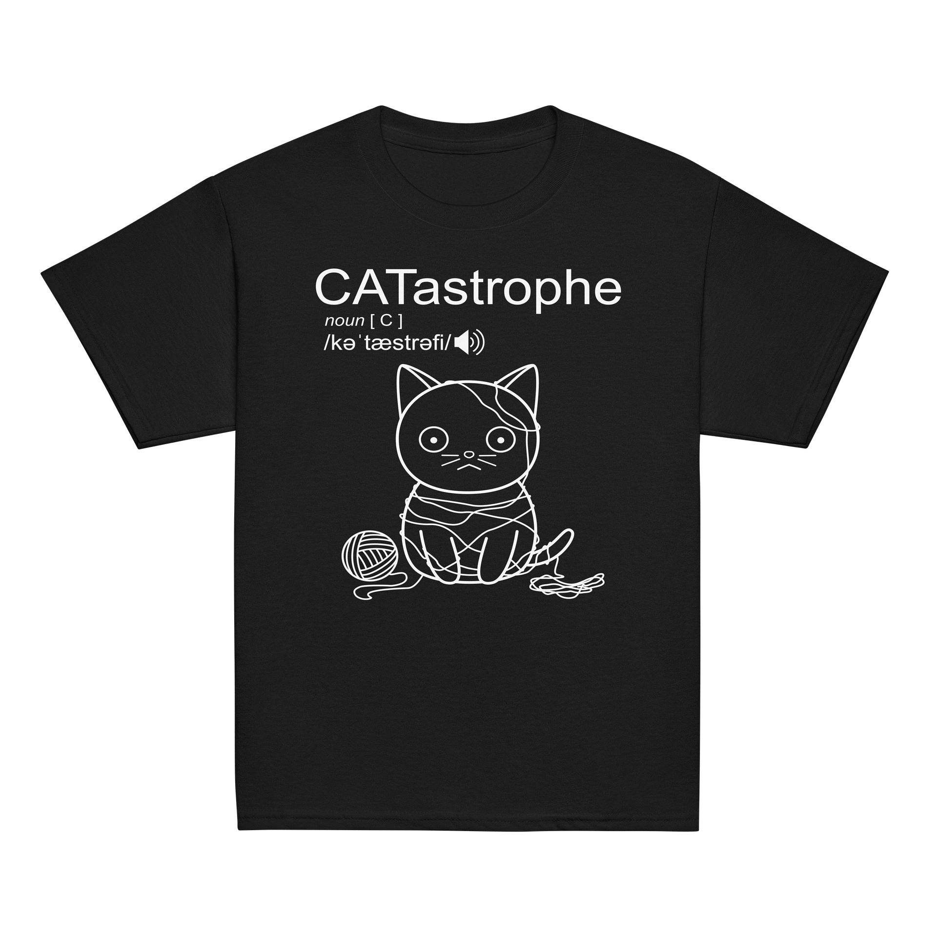 CATastrophe (Cat with Yarn) - Unisex Youth Heavyweight T-shirt product image (2)