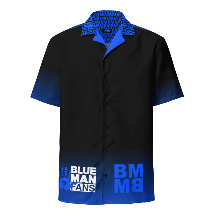 Blue Man Fans Hand Print & BMMB Hawaiian Button Up product image (1)