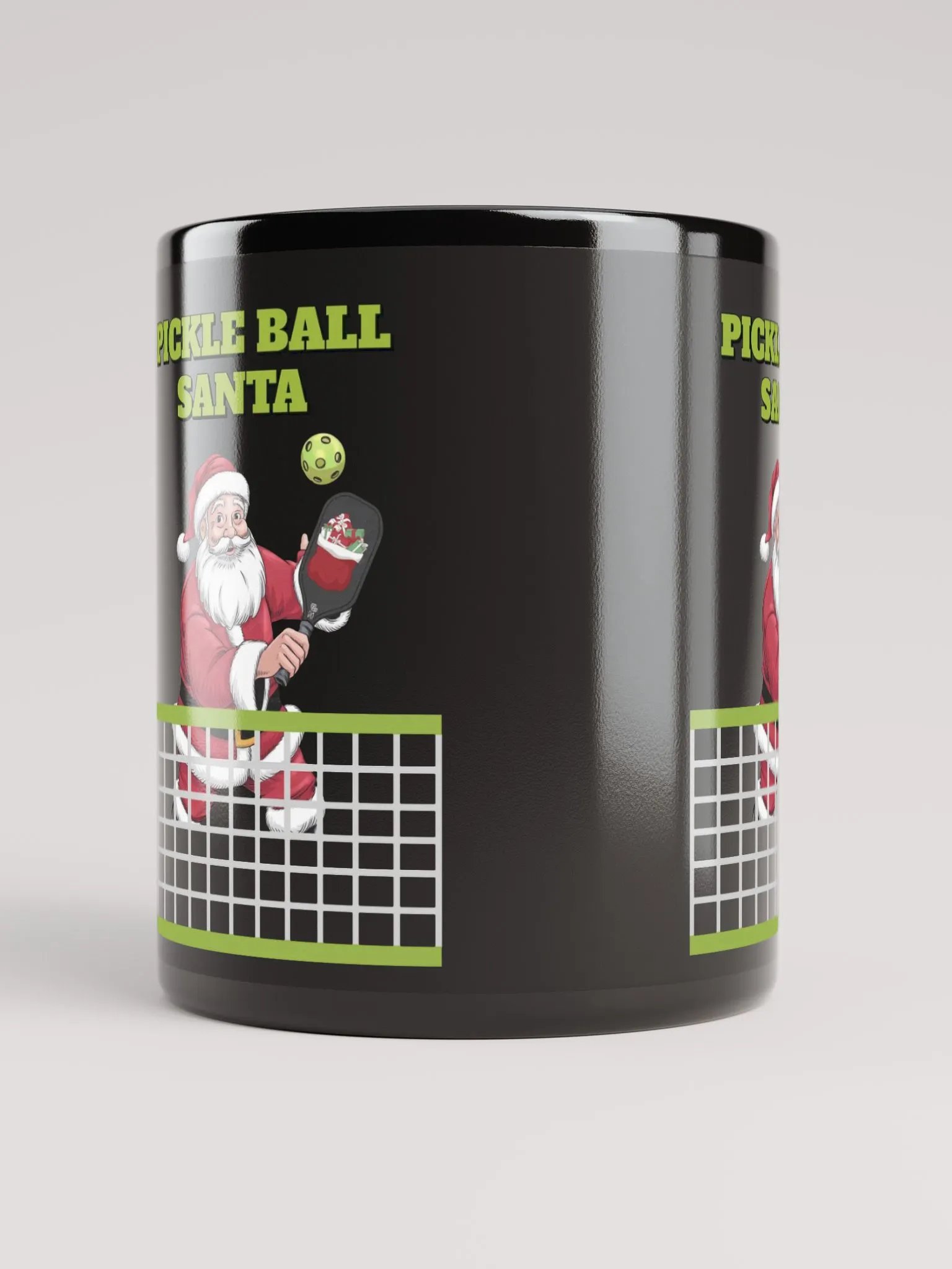 Pickle Ball Santa - Christmas Design Black Mug product image (9)