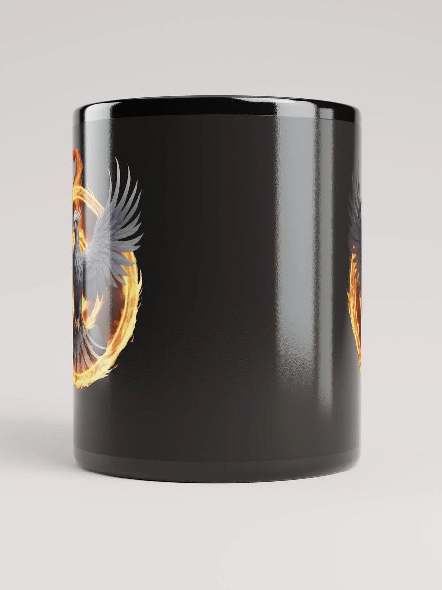 Gray Phoenix on Black Glossy Mug product image (10)