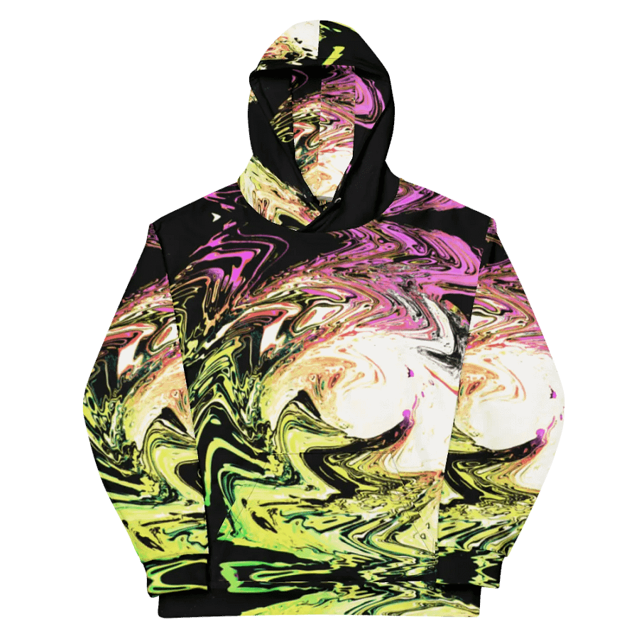 Abstract Neon Daisy Swirl All Over Print Pull Over Hoodie product image (11)