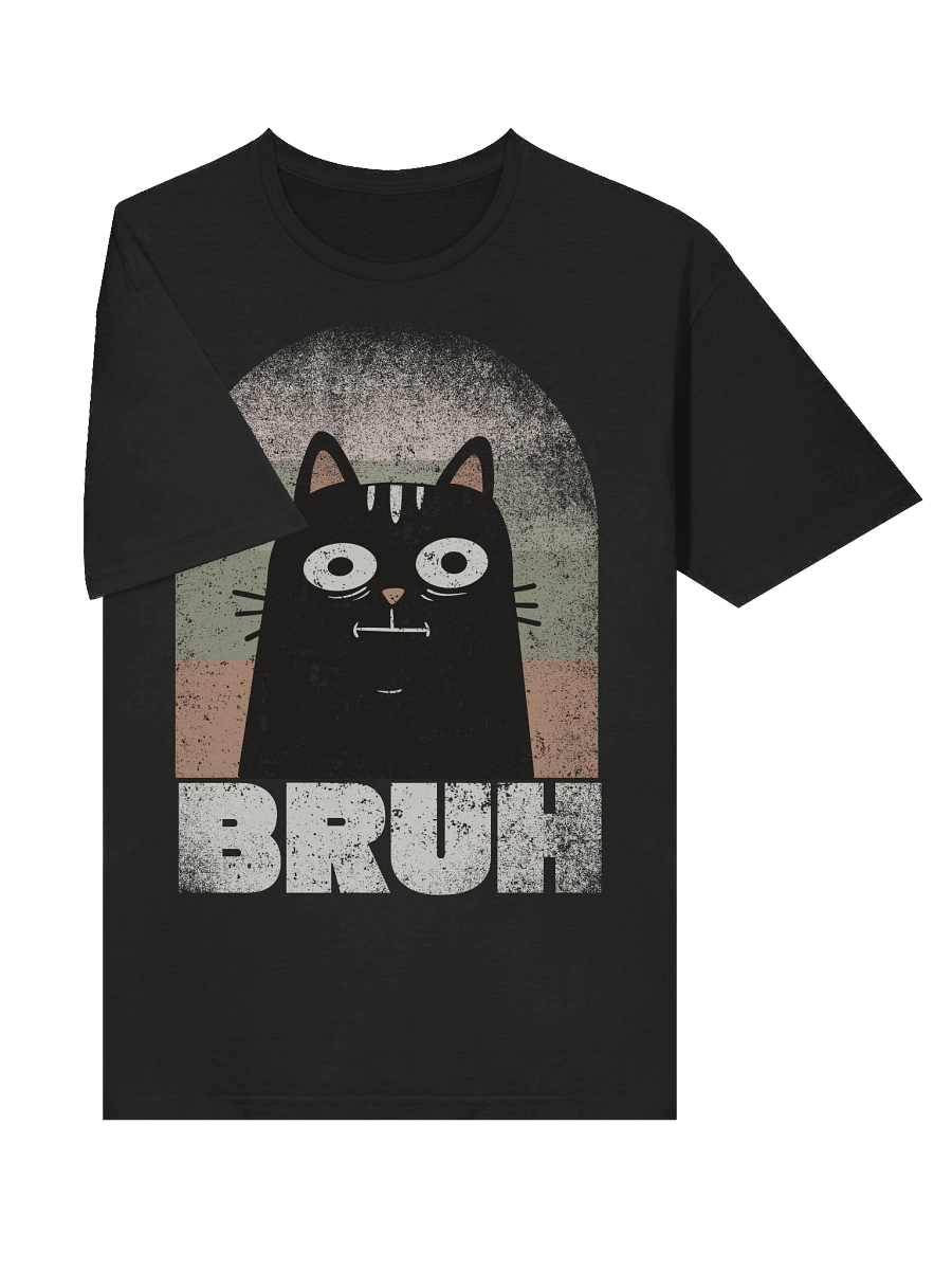 BRUH Black Retro Cat T-Shirt product image (25)