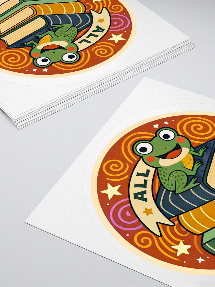 Froggy Bookworm Kiss Cut Stickers product image (10)
