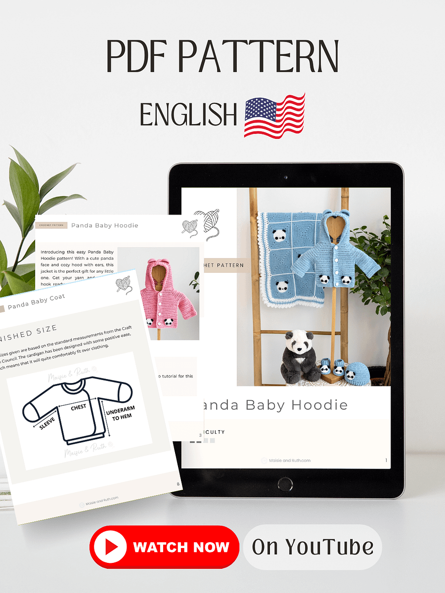 Crochet Pattern: Panda Baby Hoodie product image (2)