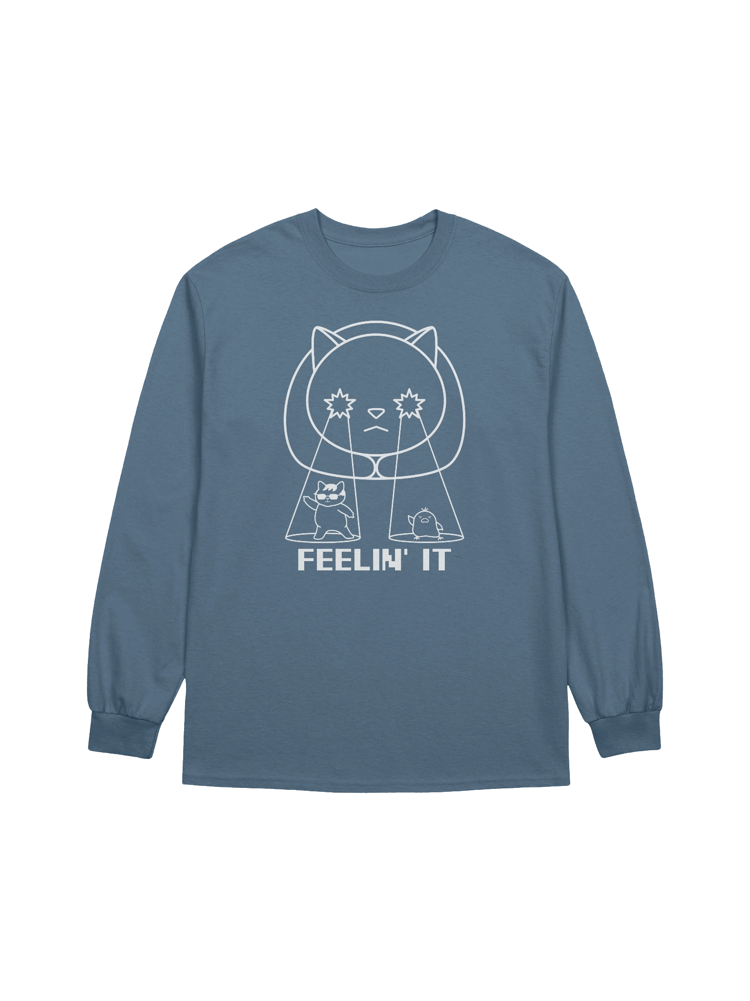 Goromi the Cat in Wig (Surreally Spotlighted Dancing) - Unisex Adult Long Sleeve T-shirt product image (1)