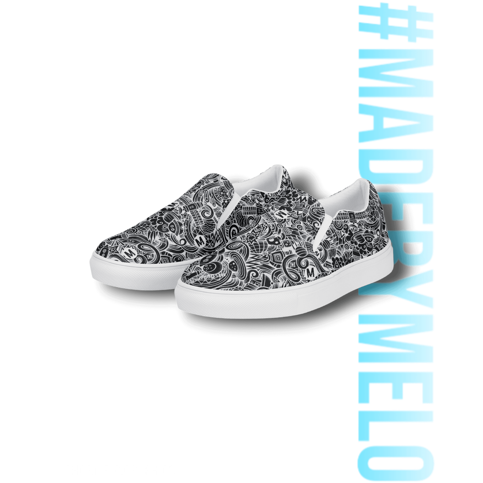 Dark Space Scribble - Women's Slip-ons | #MadeByMELO product image (9)
