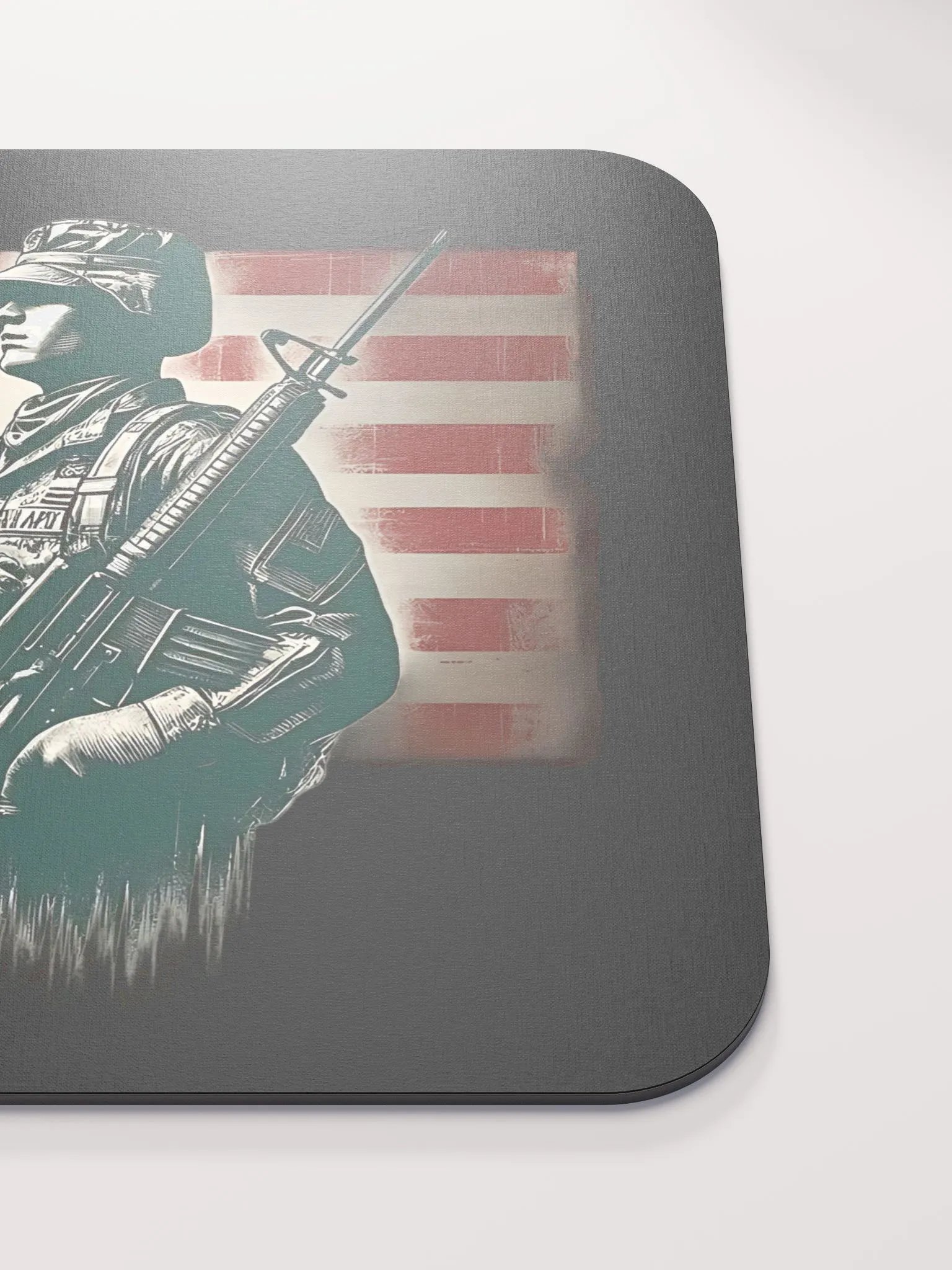 Saluting Soldier - Proud USA Patriotic Tribute Vintage Mouse Pad product image (5)