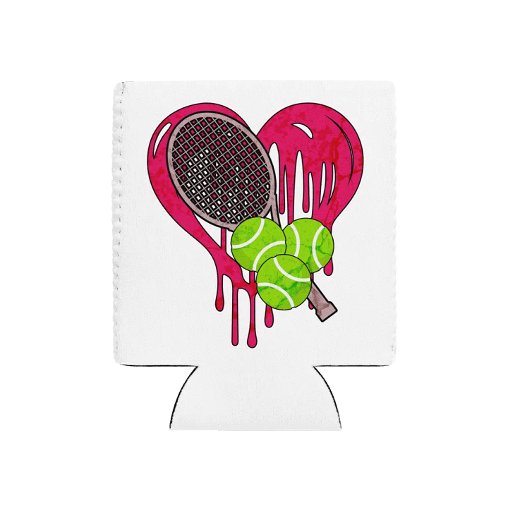 Heart Tennis Love Dripping Can Cooler product image (1)