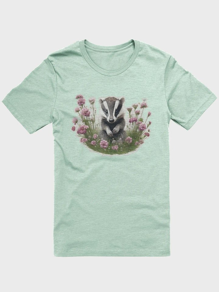 Baby badger in flowers Supersoft T-Shirt product image (1)