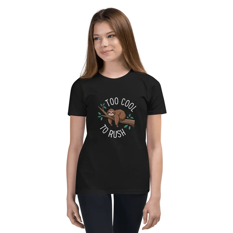 Too Cool To Rush Black Kids T Shirt product image (1)