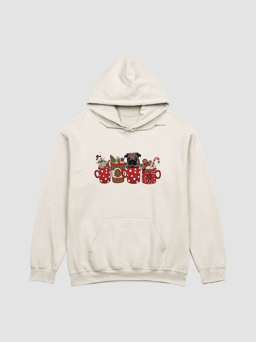 Cute Pug in a Christmas Cup Hooded Sweatshirt | Funny Christmas Pup in a Cup product image (19)