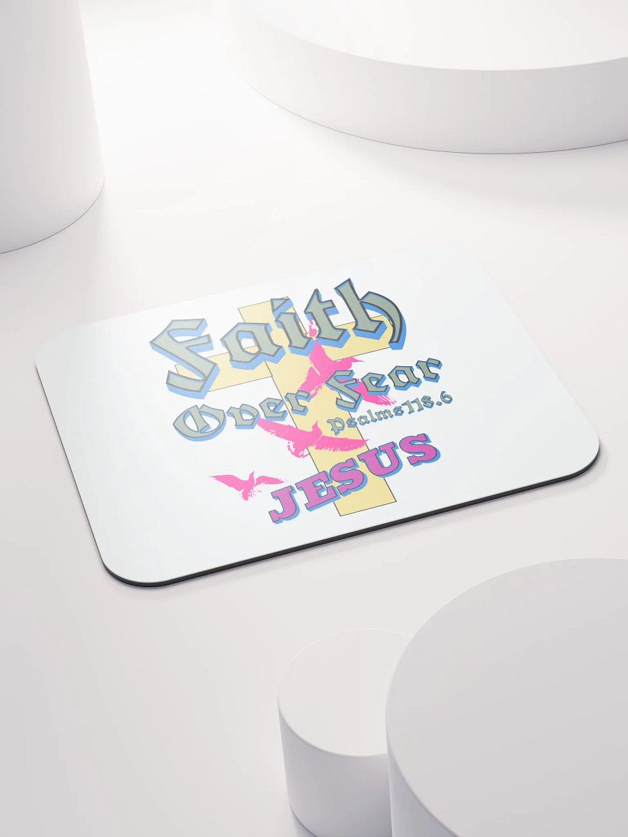 Faith Over Fear Jesus Cross Mouse Pad product image (4)