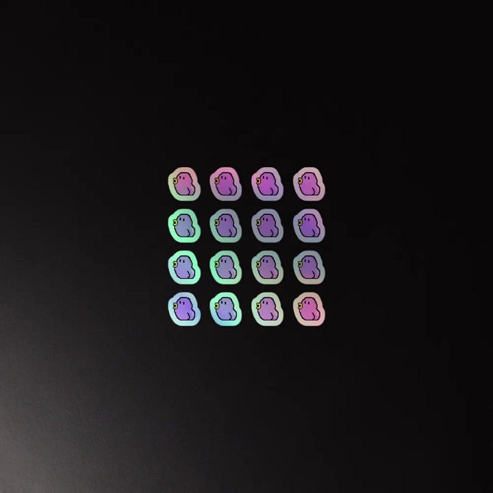 bum emote holographic stickers product image (2)