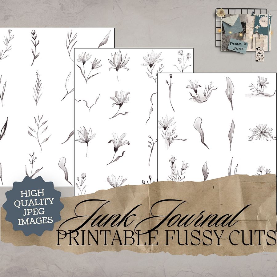 Smoky Florals - Printable Fussy Cuts product image (1)