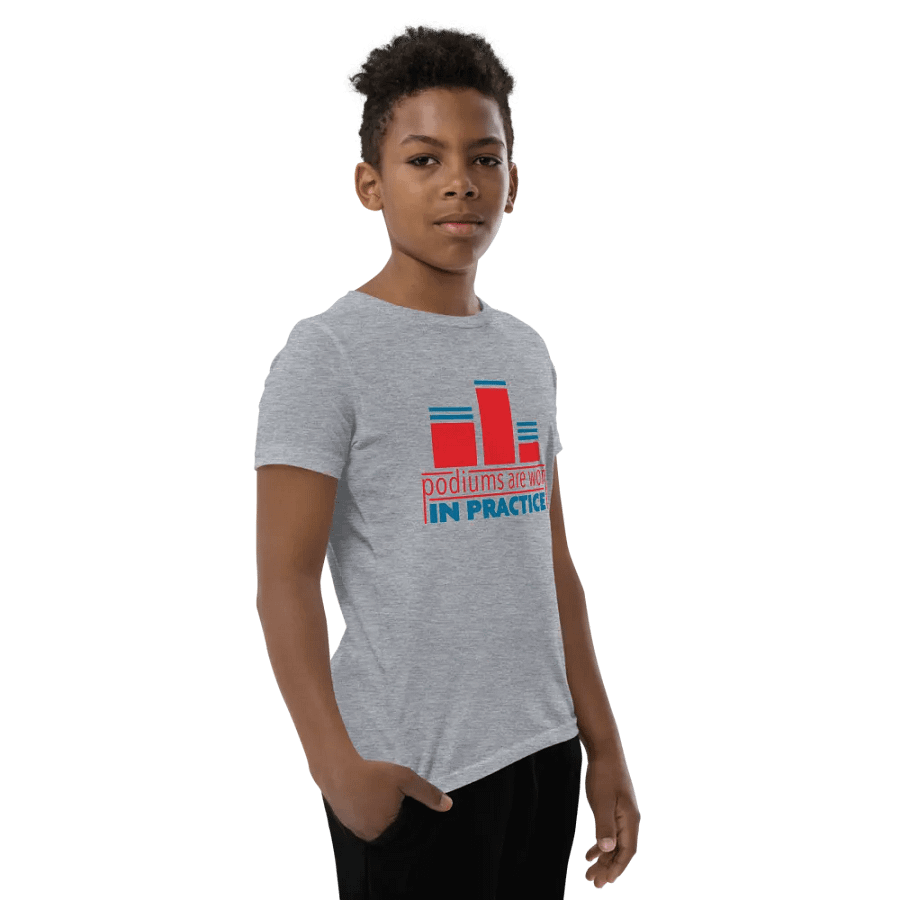 Podiums Are Won In Practice Kids Tee: Orange & Blue product image (8)