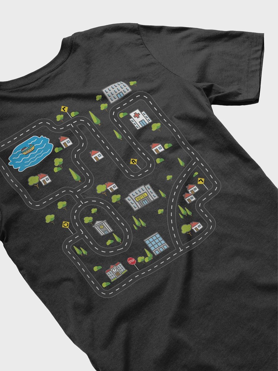 Play Cars On Dad's Back Playmat Road Map Car Race Track T-Shirt product image (4)