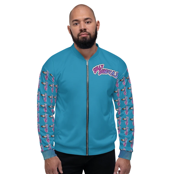 Teal All Over Print Bomber Jacket product image (2)