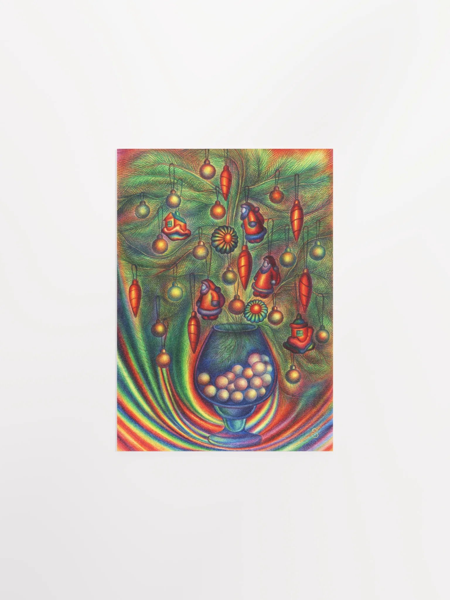 Whimsical Christmas Tree Poster - Christmas Still Life product image (1)