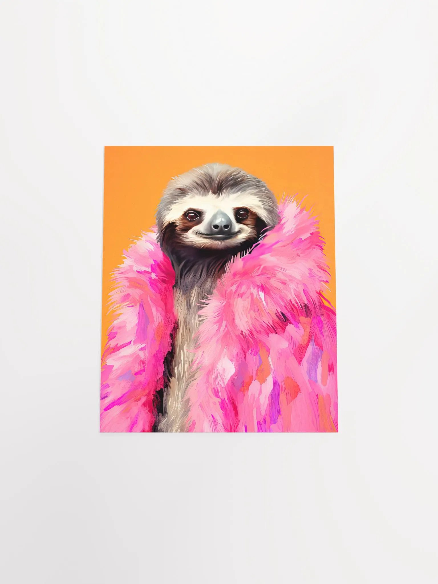 Anthropomorphic Sloth in Pink Fur Animal Portrait product image (12)