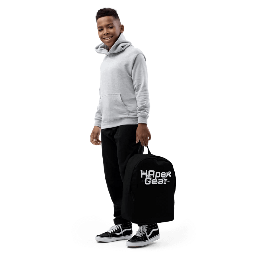 Minimalist Backpack - Black - White HApex Gear White Logo product image (8)