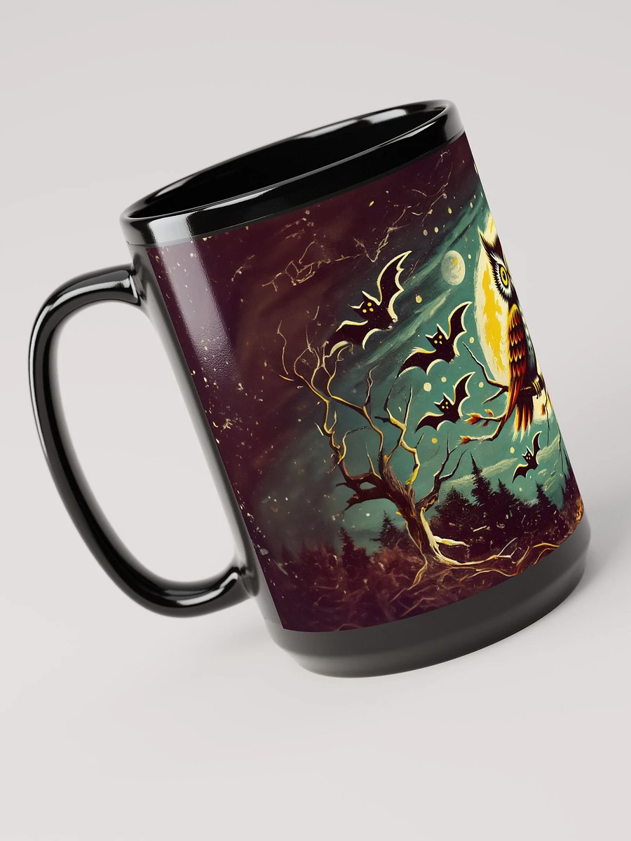 Owl Full Moon Black Glossy Mug product image (4)