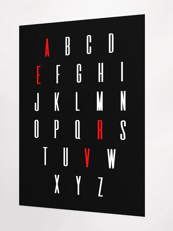ALPHABET POSTER BLACK + FREE SHIPPING product image (2)