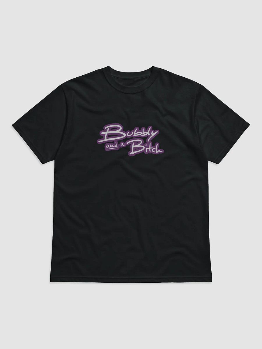 Bubbly and a B*tch (lined design, #763D7D) unisex eco tee product image (1)