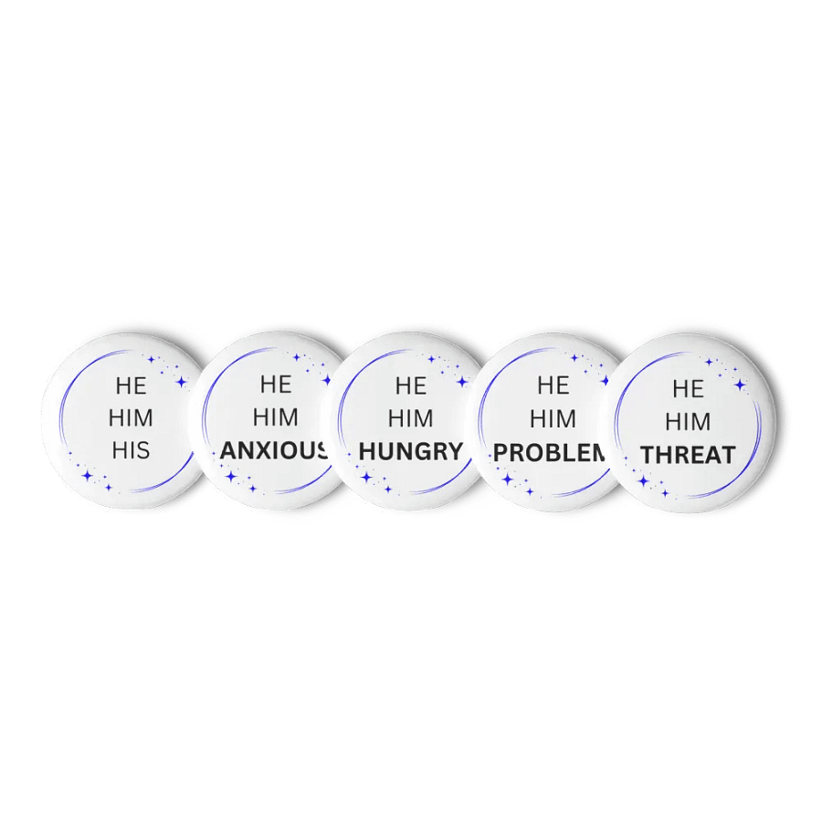 He/Him Pronoun Pins - White product image (3)