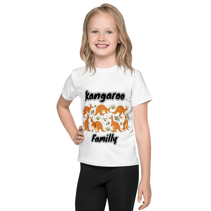 Kids Crew Neck T-Shirt Kangaroo Familly Graphic All-Over Print product image (1)