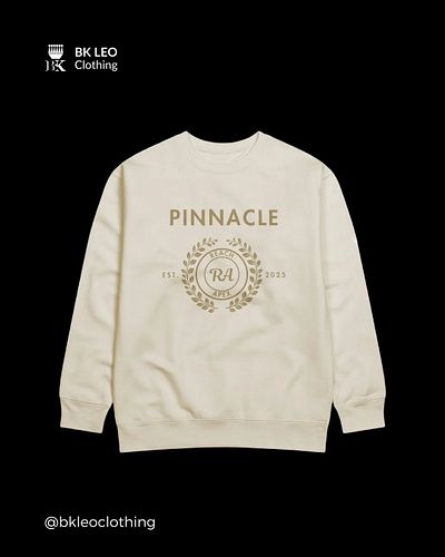 Pinnacle: Reach Apex Sweatshirt Link in Bio!
Description 
100% cotton-faced exterior made from a 65/35 cotton/polyester blend...