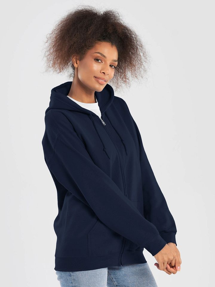 Plain Color Navy Blazer Zip Hoodie product image (1)