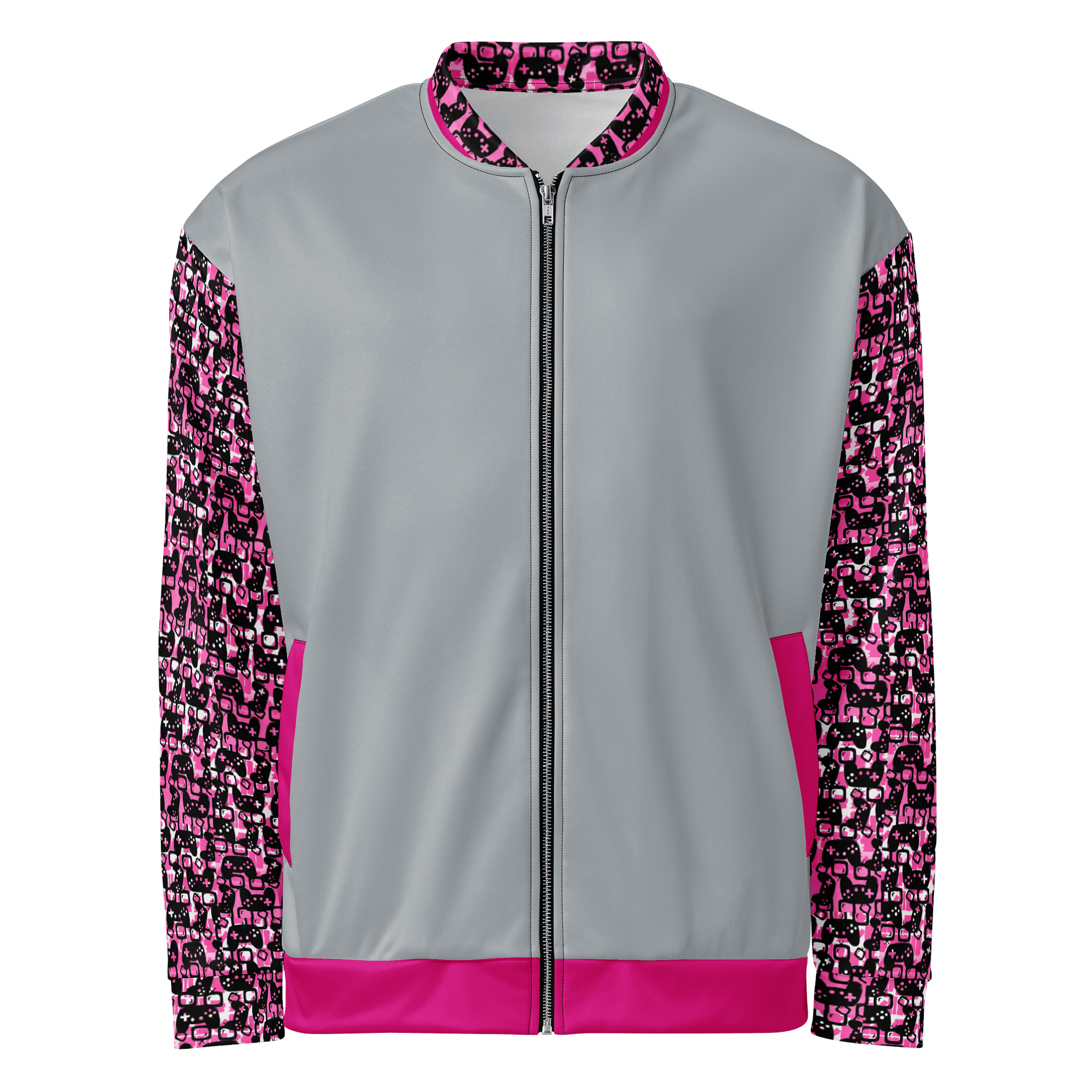 Experience Stories Unisex Bomber Jacket (Pink, Gray, and Black) product image (2)