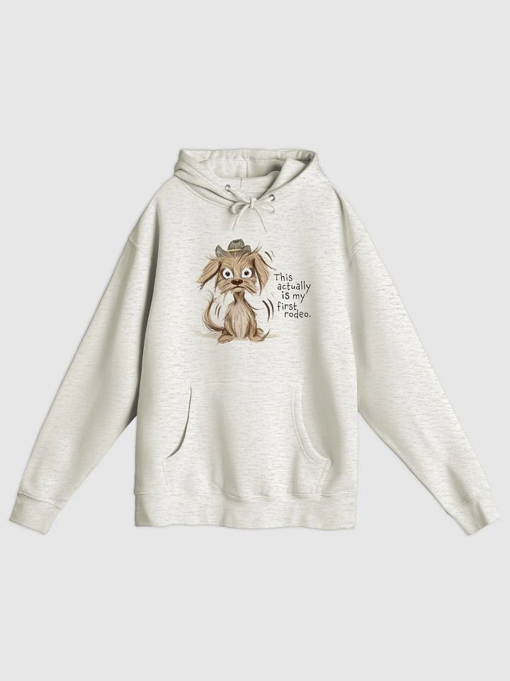 Anxious Pup hoodie oatmeal color product image (1)