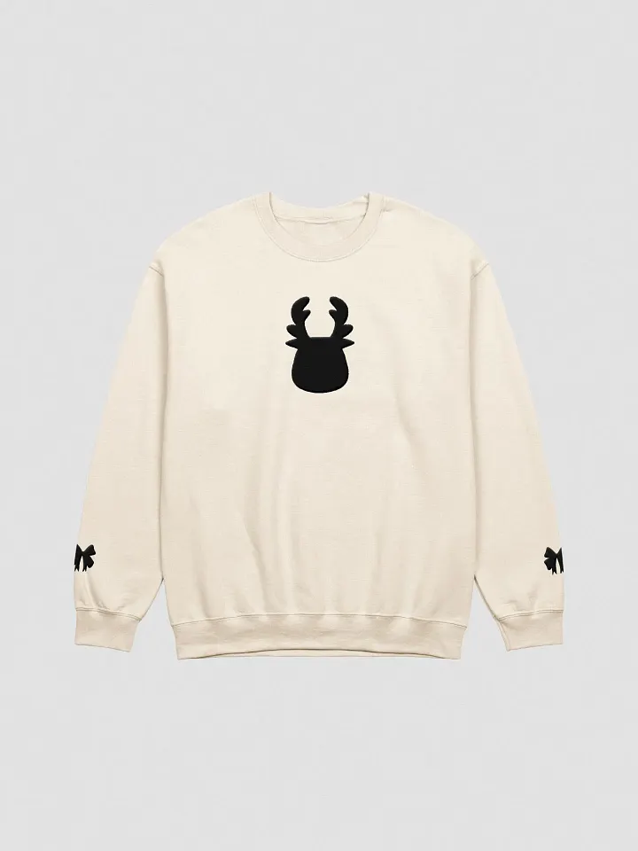 Dark Reindeer and Bow Embroidered Sweatshirt product image (1)