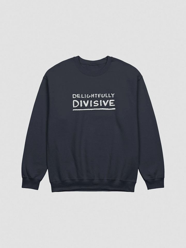 DELIGHTFULLY DIVISIVE (lg., white design) embroidered crewneck product image (20)