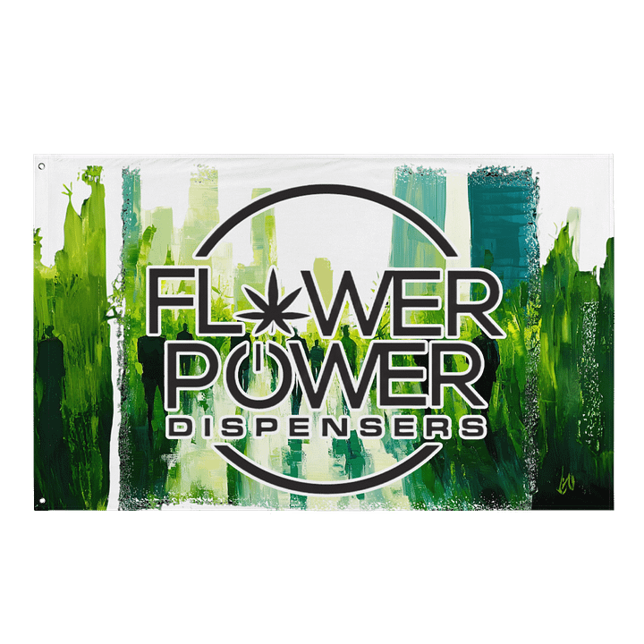 Flower Power Flag (White Outline) product image (1)