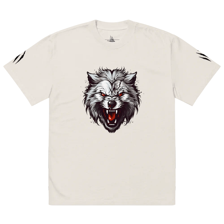 "Rabid Wolf Mascot" AS Colour Premium Oversized Faded T-Shirt product image (2)