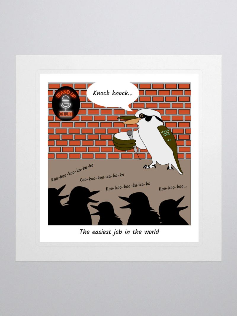 Kookaburra Cartoon Kiss Cut Sticker