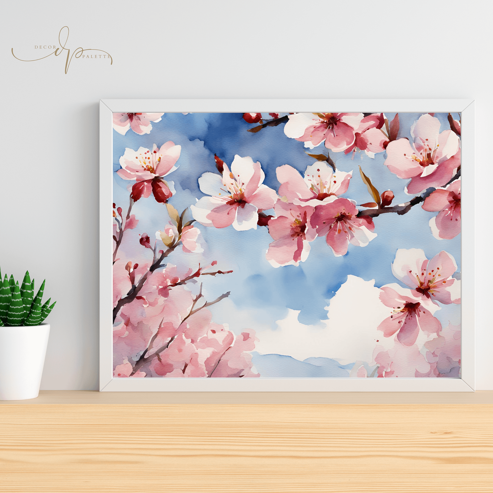 Watercolour Painting Printable Wall Art of CHERRY BLOSSOMS product image (2)