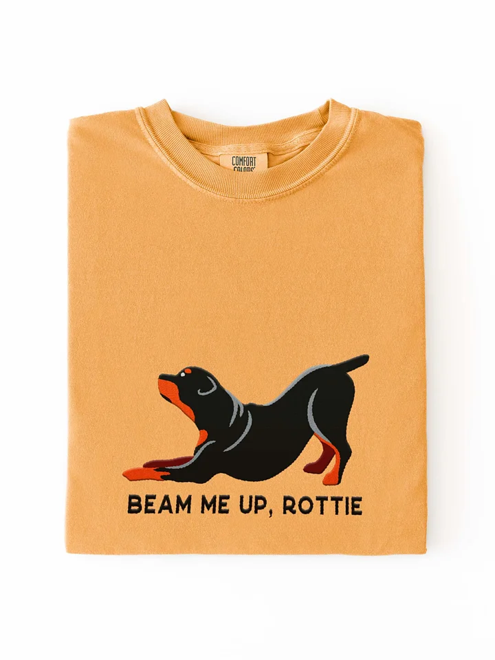 Beam Me Up, Rottie T-Shirt(Embroidered) of a Rottweiler(Docked Tail) product image (1)