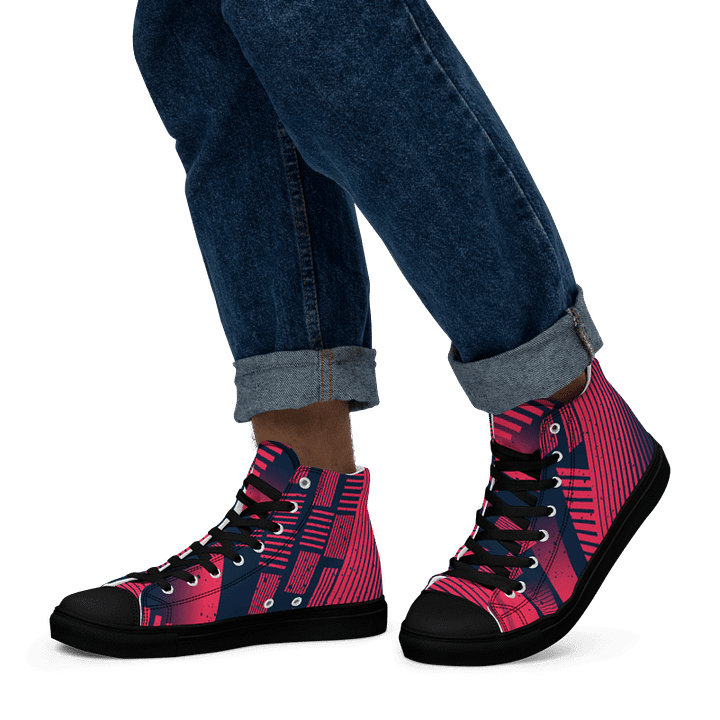 Red Stripes | Men's High Top Sneaker product image (2)