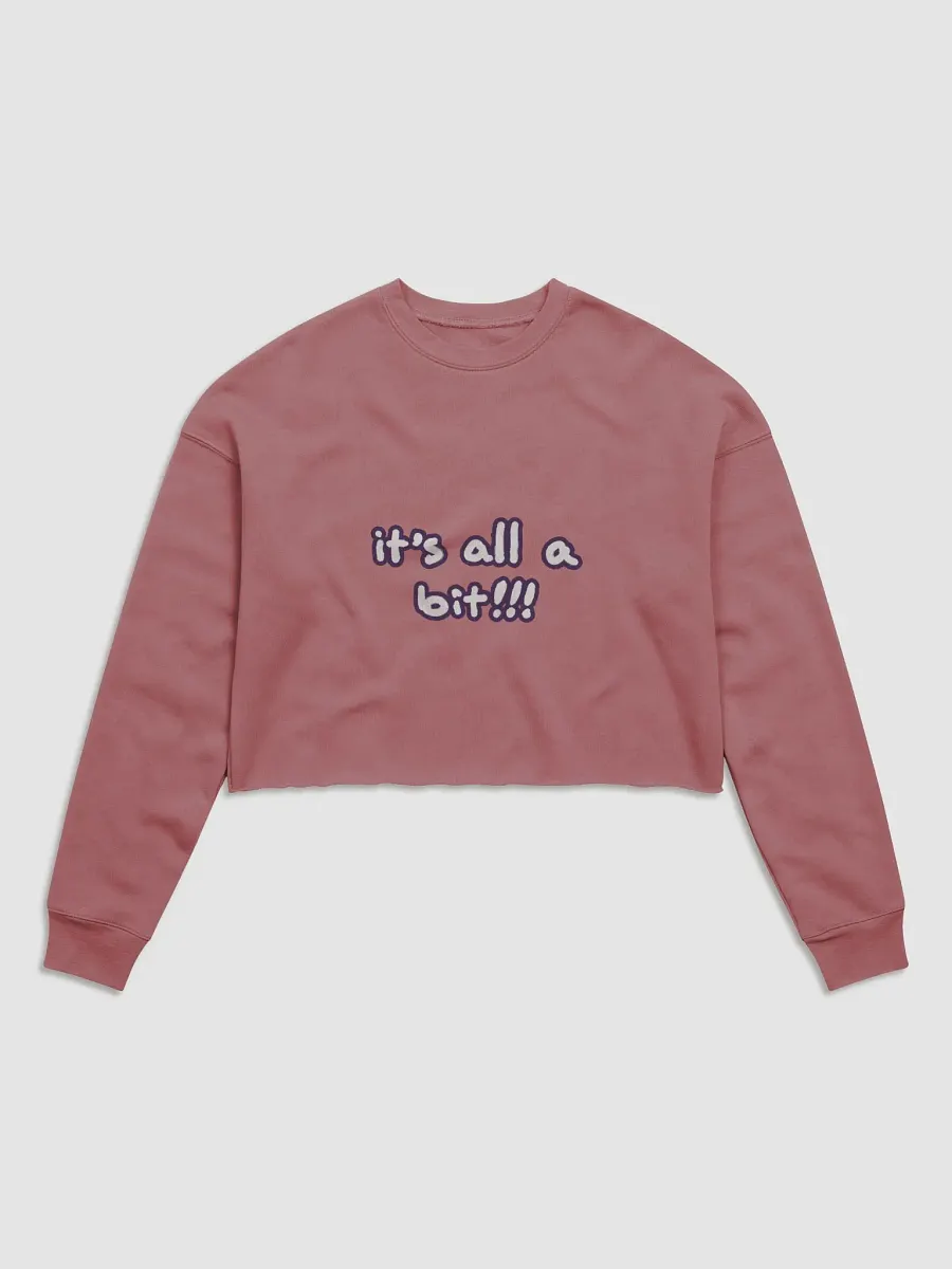 “It’s all a bit!!!” (sm. lined design, #432A54) Women's Fleece Crop Sweatshirt product image (26)