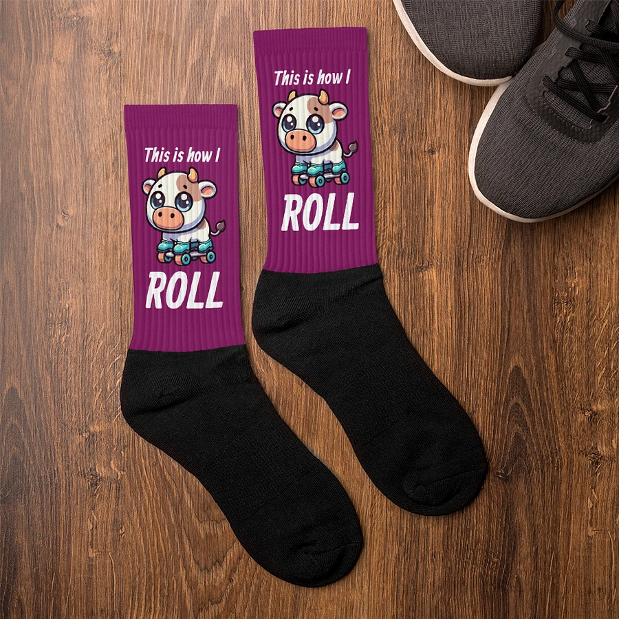 Rollerblading Cow Funny Socks product image (7)
