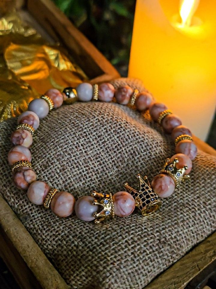 The Armored Kingdom Pink Petal Crown Stone Bracelet product image (1)