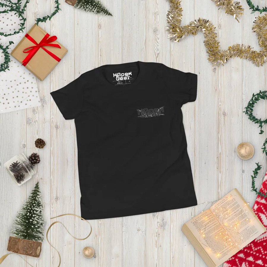 Youth Short Sleeve T-Shirt - Embroidered - Black HApex Gear White Logo product image (11)
