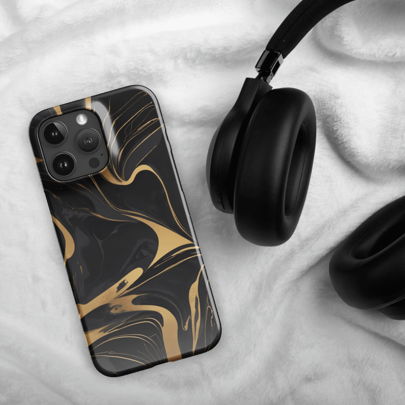Snap Case for iPhone – Liquid Gold on Onyx product image (48)